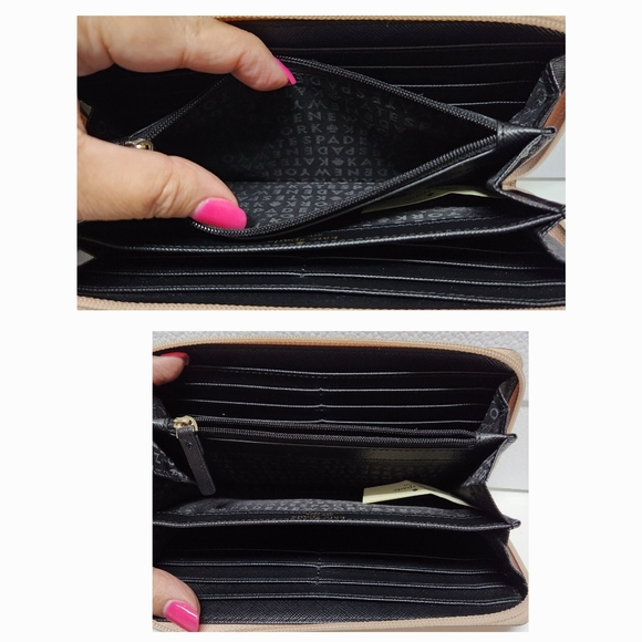 KATE SPADE Mavis Street Neda Continental Rose Gold Sparkle Leather Zip Wallet - Picture 7 of 16